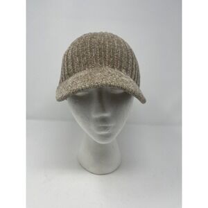 Arianna By Howard's Beige Knitted Adjustable Strap Back Hat Cap